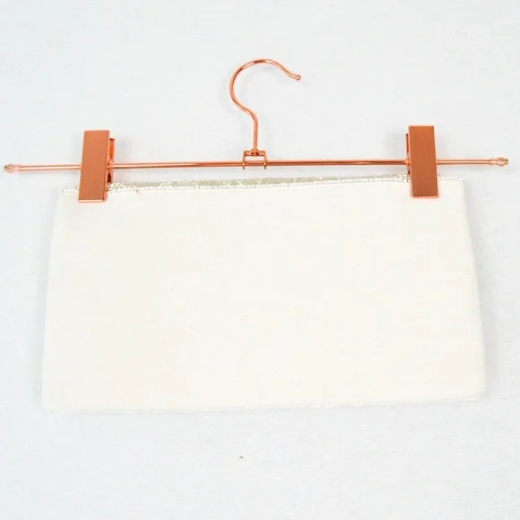 Bridesmaid Silver & White Beaded Clutch for Bridesmaid Proposal, Bride, Wedding - Picture 2 of 6